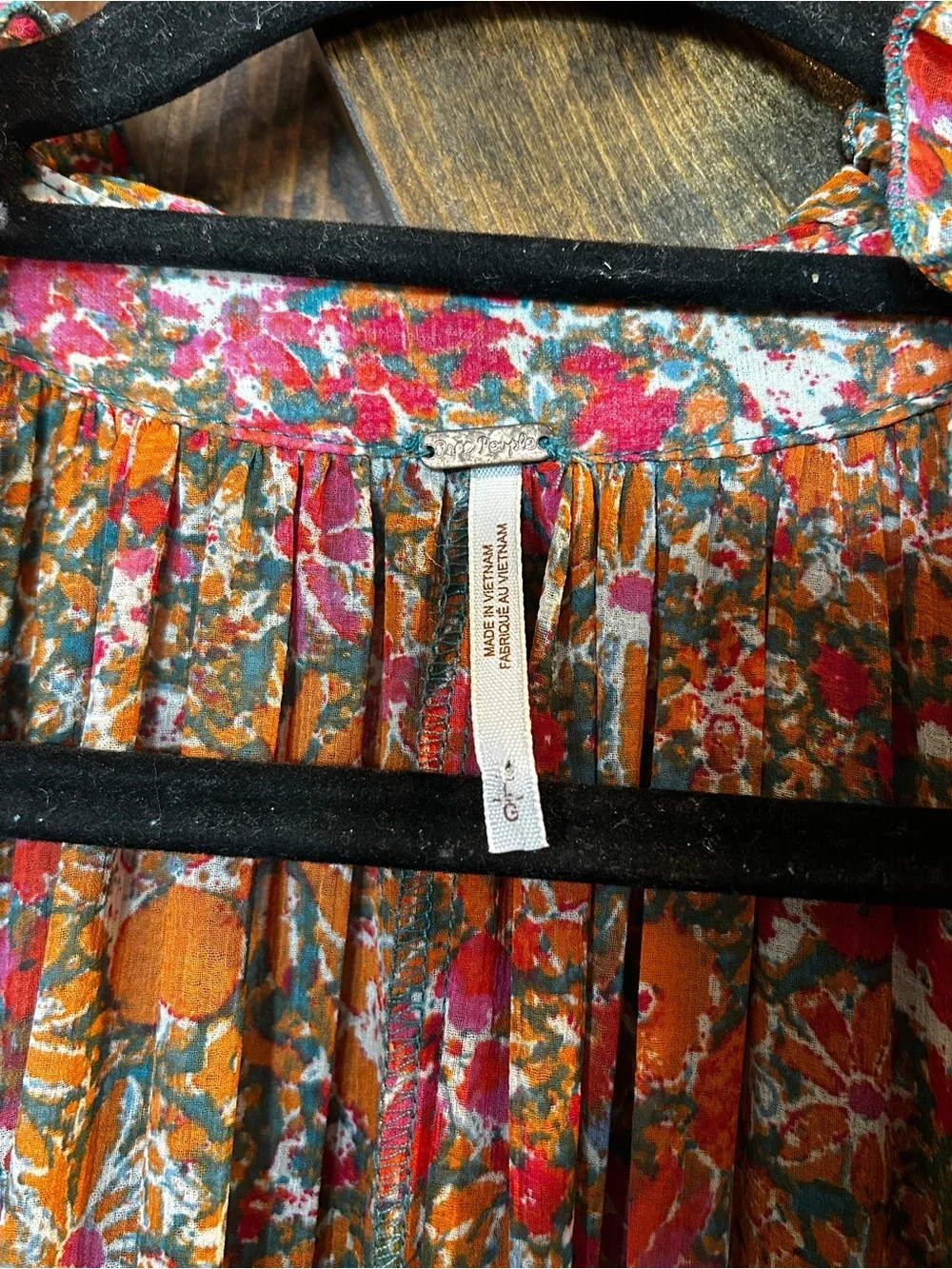 Boho Free People Floral Long Sleeve Midi Dress - Rust Multi - Picture 4 of 8